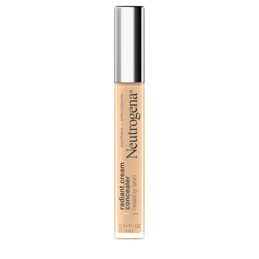 Neutrogena Healthy Skin Radiant Lightweight Brightening Cream Concealer with Peptides & Vitamin E Antioxidant, Non-Comedogenic, Bisque Light/Medium 02