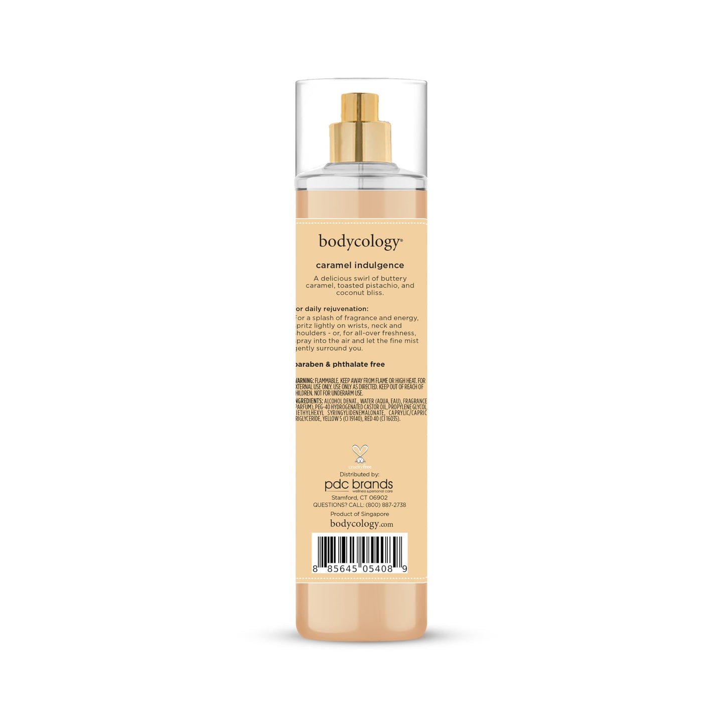Bodycology Long-Lasting Fragrance Body Mist, Caramel Indulgence, 8 fl oz
