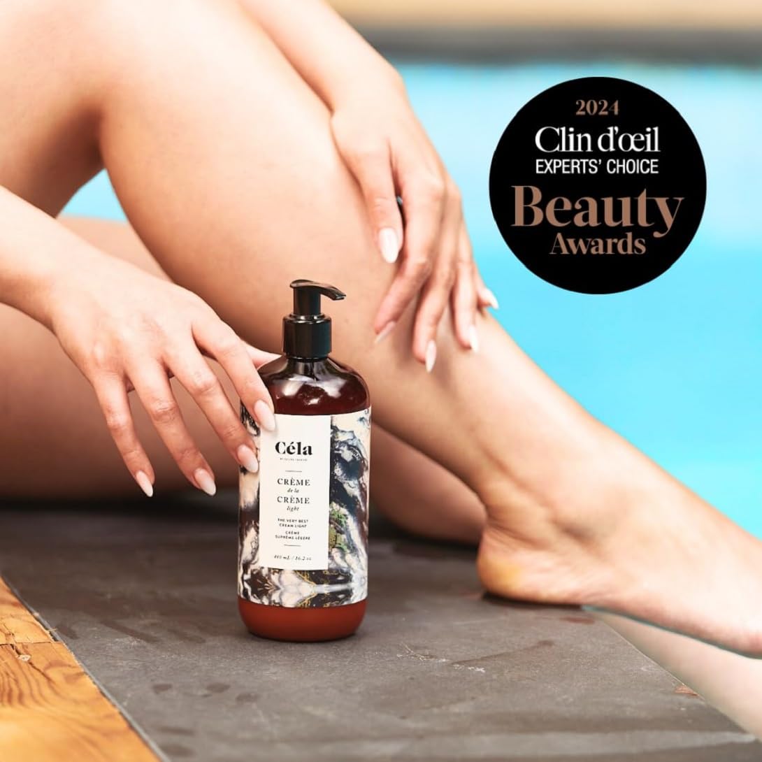 Céla Crème de la Crème Light Body Cream | 480?ml Hydrating & Moisturizing Lotion with Grapefruit Essential Oil - Soft, Smooth, Radiant Skin Daily