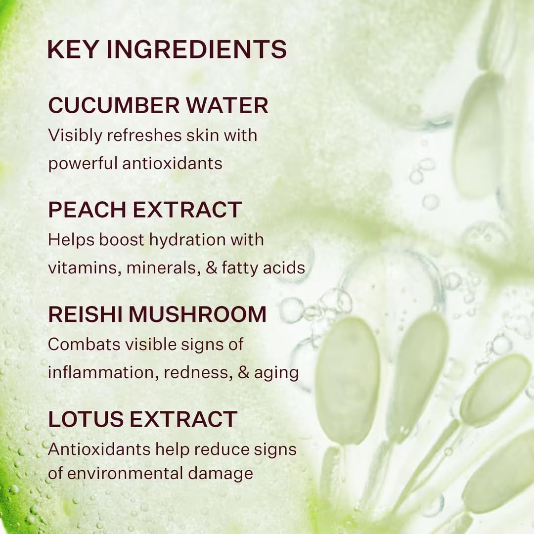 Peach & Lily - Glass Skin Veil Mist (3.38 ounces) - Hydrate & Glow - Facial Mist - Weightless - Cucumber Water, Lotus, Peach, Reishi Mushroom - Self