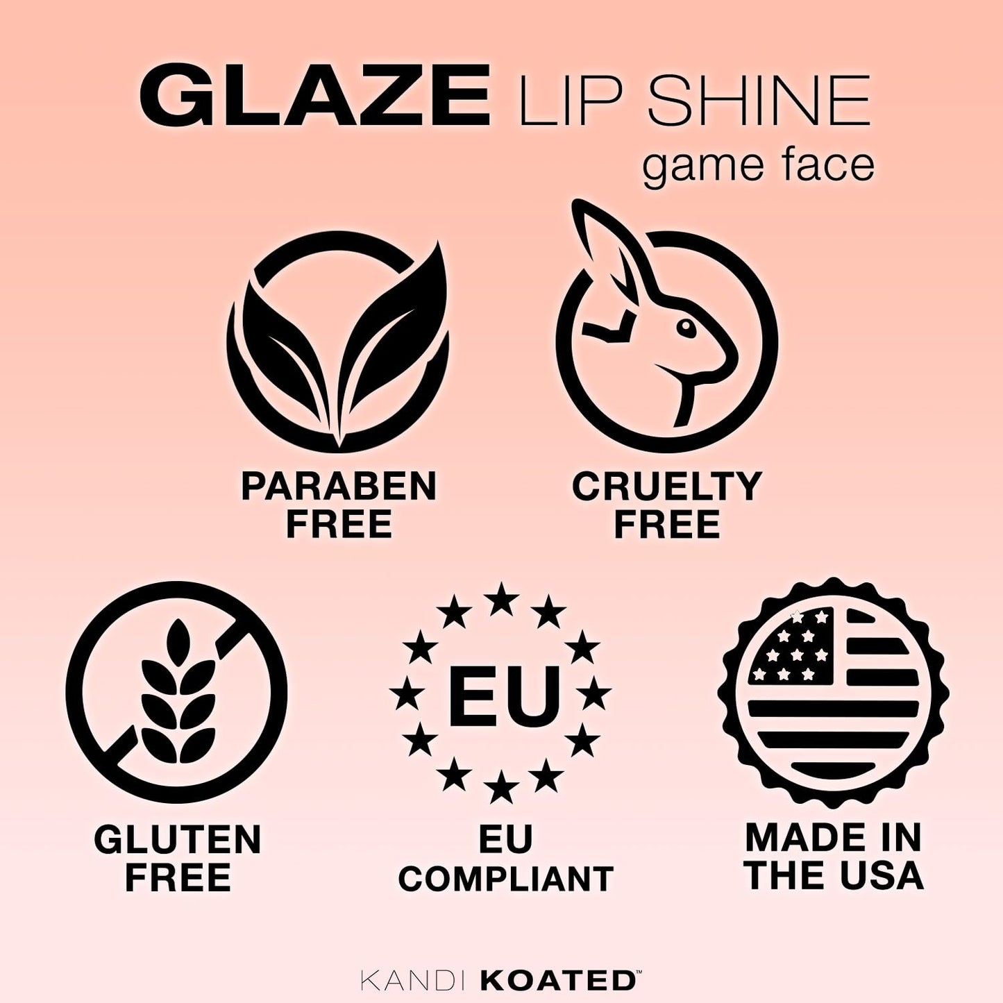 Kandi Koated Glaze Illuminating Lip Shine [Game Face] Lip Gloss | Hydrating Lip Glaze with Paraben-Free, Cruelty-Free Formula, Sheer Color | Beauty &