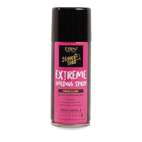 EBIN NEW YORK 24 Hour Tamer Intense Holding Spray - Freeze & Stay 1.94oz/ 80ml | Tames Frizz & Flyaway, Gives High Shine & Volume, All Day Hold