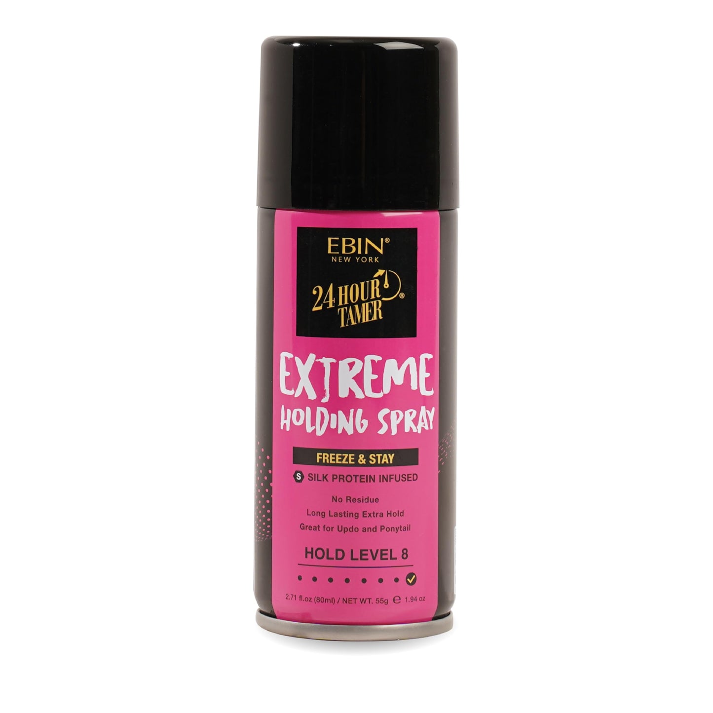 EBIN NEW YORK 24 Hour Tamer Intense Holding Spray - Freeze & Stay 1.94oz/ 80ml | Tames Frizz & Flyaway, Gives High Shine & Volume, All Day Hold