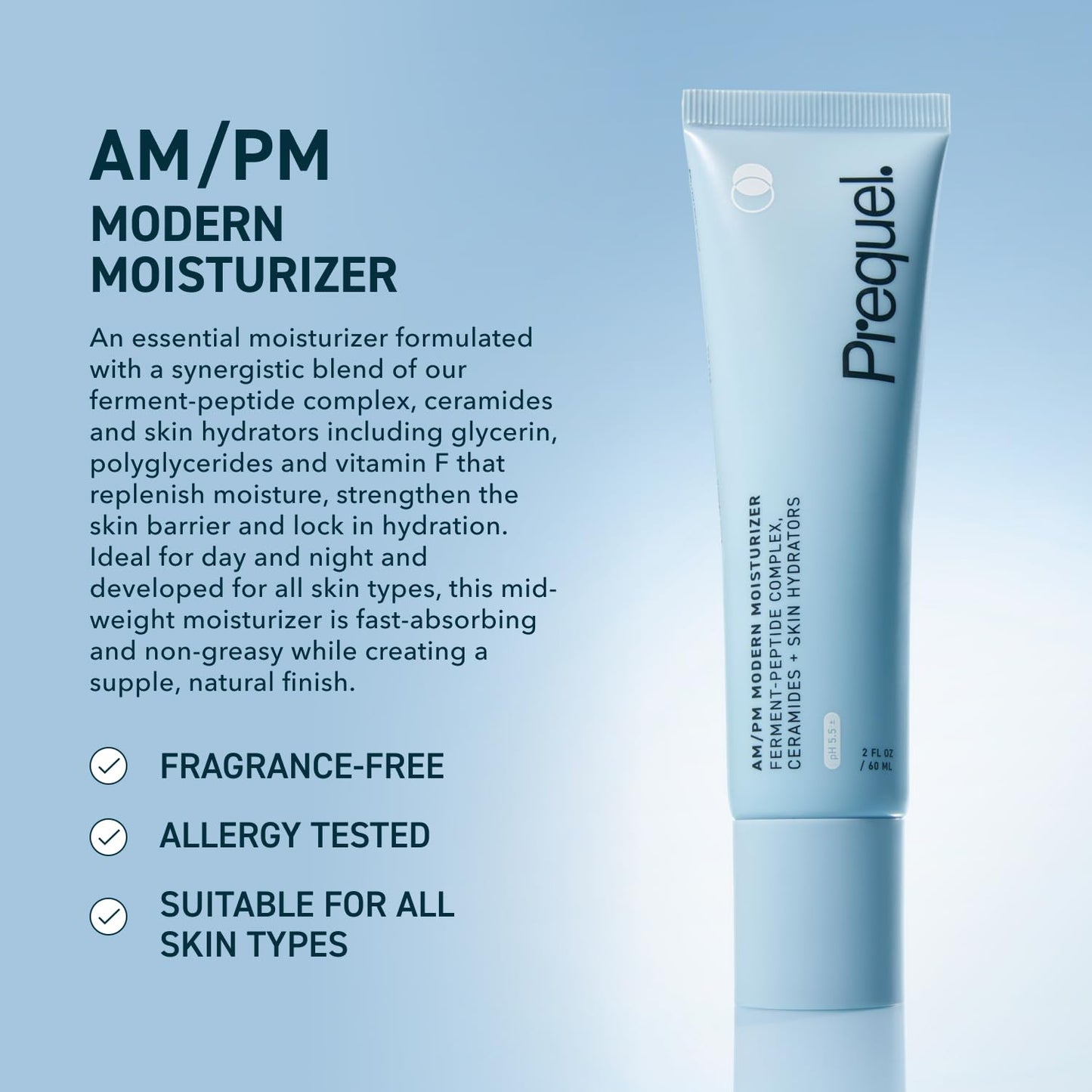 Prequel Skin AM/PM Modern Moisturizer - Hydrating Face Cream with Peptides, Ceramides & Glycerin for Dry, Sensitive, or Combination Skin - Non-Greasy Beauty and Personal Care Prequel