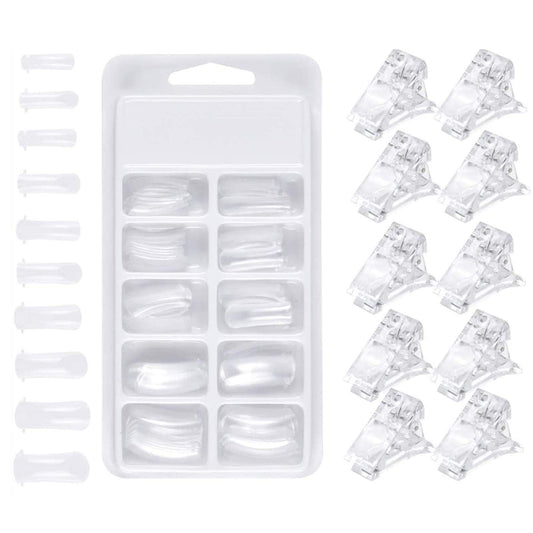 DNHCLL 600 PCS 12 Sizes False Toenails Full Cover Artificial French Acrylic Toenails for Nail Salons and DIY Nail Art (Natural)