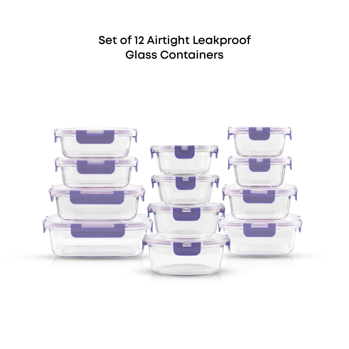 JoyJolt 24pc Borosilicate Glass Storage Containers with Lids | 12 Airtight/Freezer Safe Food Storage Containers for Pantry and Kitchen | Meal Prep…