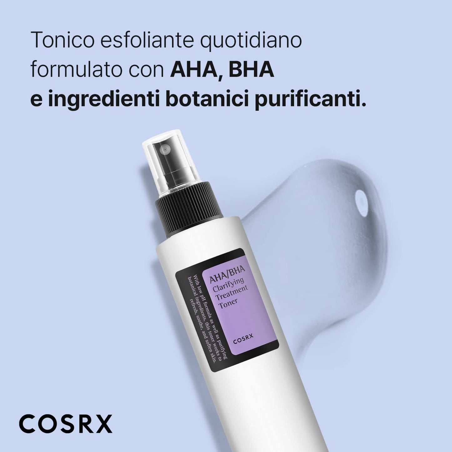 COSRX AHA/BHA Treatment Toner 5.07 fl.oz/ 150ml, Facial Exfoliating Spray for Whiteheads, Pores, & Uneven Skin, Korean Toner, Not Tested on Animals