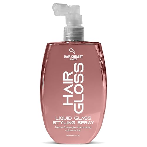 Hair Chemist Hair Gloss Liquid Glass Styling Spray 8 oz. - Detangling Anti Frizz Hair Products, Hair Gloss Spray, Shine Mist for Hair