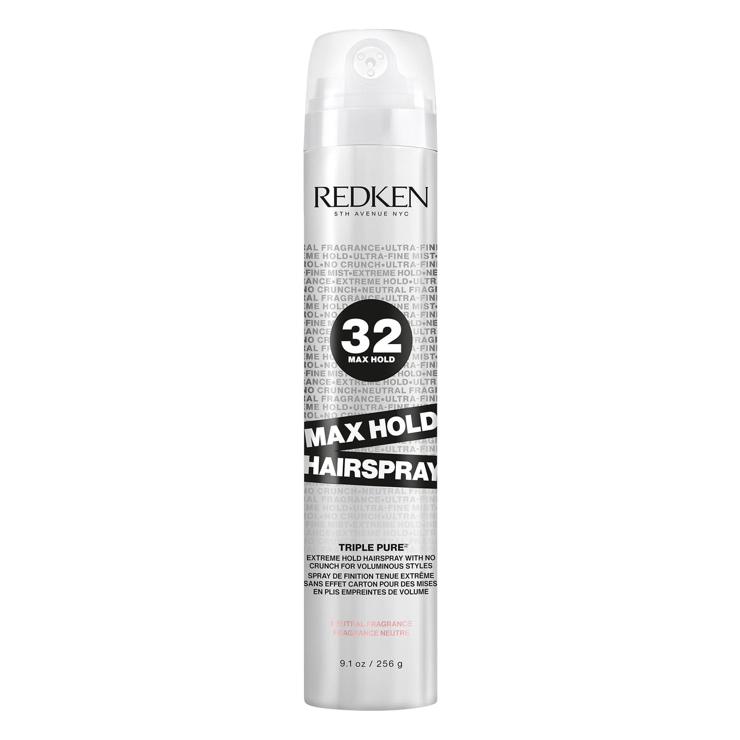 Redken Max Hold Neutral Hairspray 32 | Extreme Maximum High Hold Hairspray | Long-Lasting Lift & Frizz Control | For All Hair Types | Neutral
