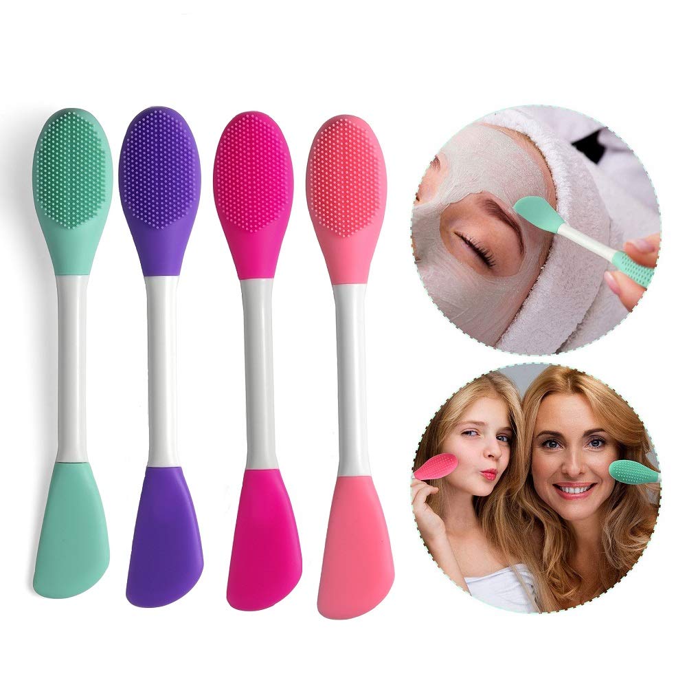 LASSKY Silicone Brushes,Double-Ended Silicone Face Mask Brush,Facial Cleansing Brush, Premium Soft Facial Masks Other Skin Care Applicator Tool