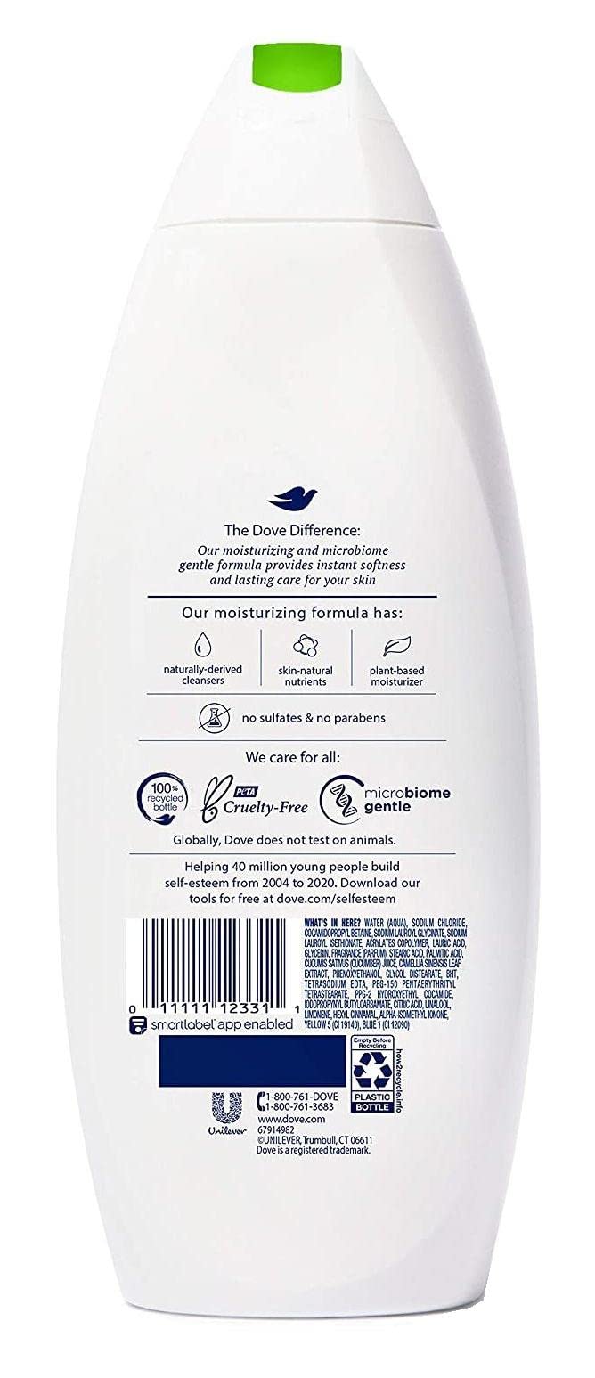 Dove go fresh Body Wash Cucumber and Green Tea 22 oz ( Pack of 6)