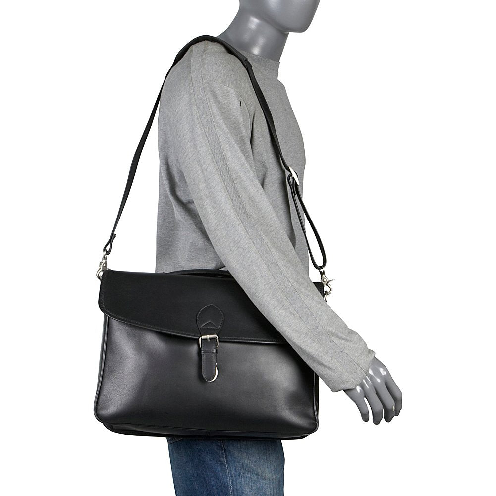 Montana Leather Executive Briefcase - Black (#2495-0)
