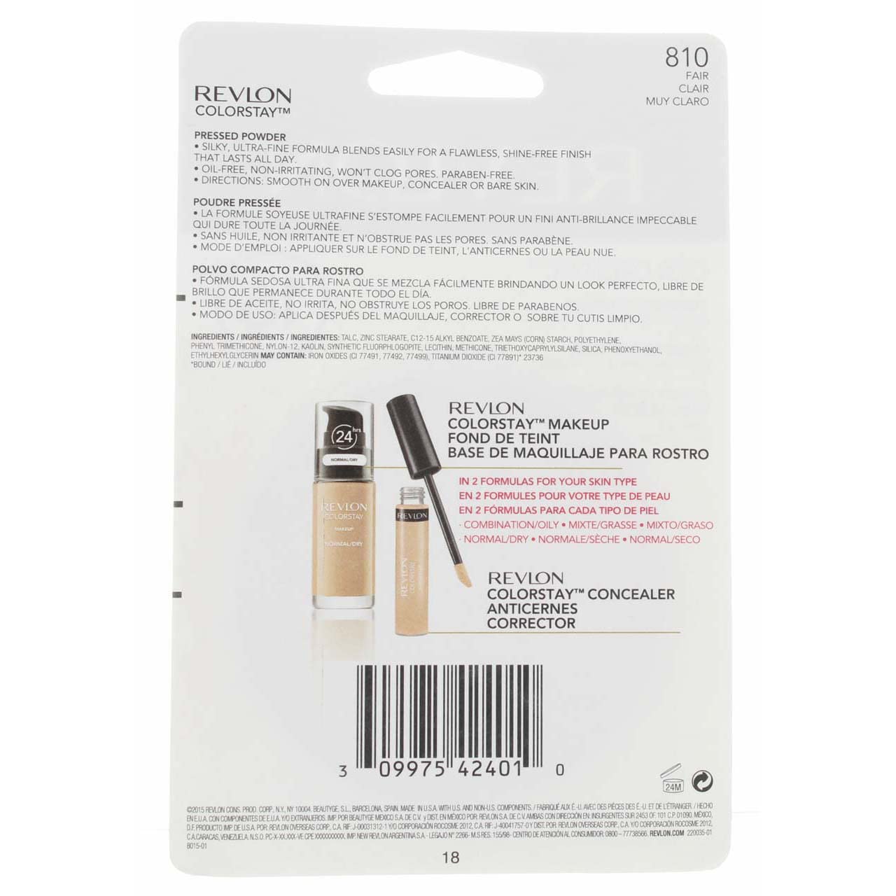 Revlon ColorStay Pressed Powder with SoftFlex, Fair 810, 0.3 Ounces (Pack of 2)