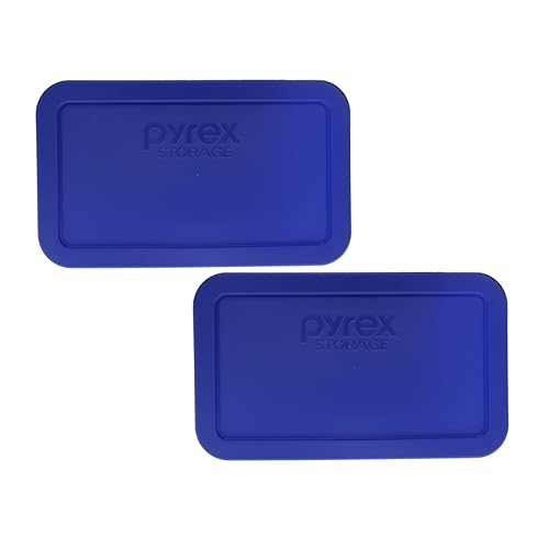 Pyrex 7214-PC 4.8 Cup Cadet Blue Food Storage Replacement Lid (2-Pack) - Made in USA