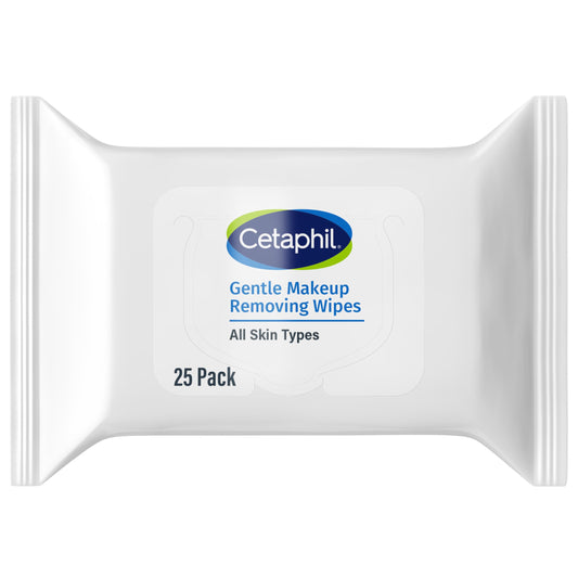 Cetaphil Gentle Removing Face Wipes, Daily Cleansing Facial Towelettes Gently Remove Makeup, Fragrance and Alcohol Free, 25 Count