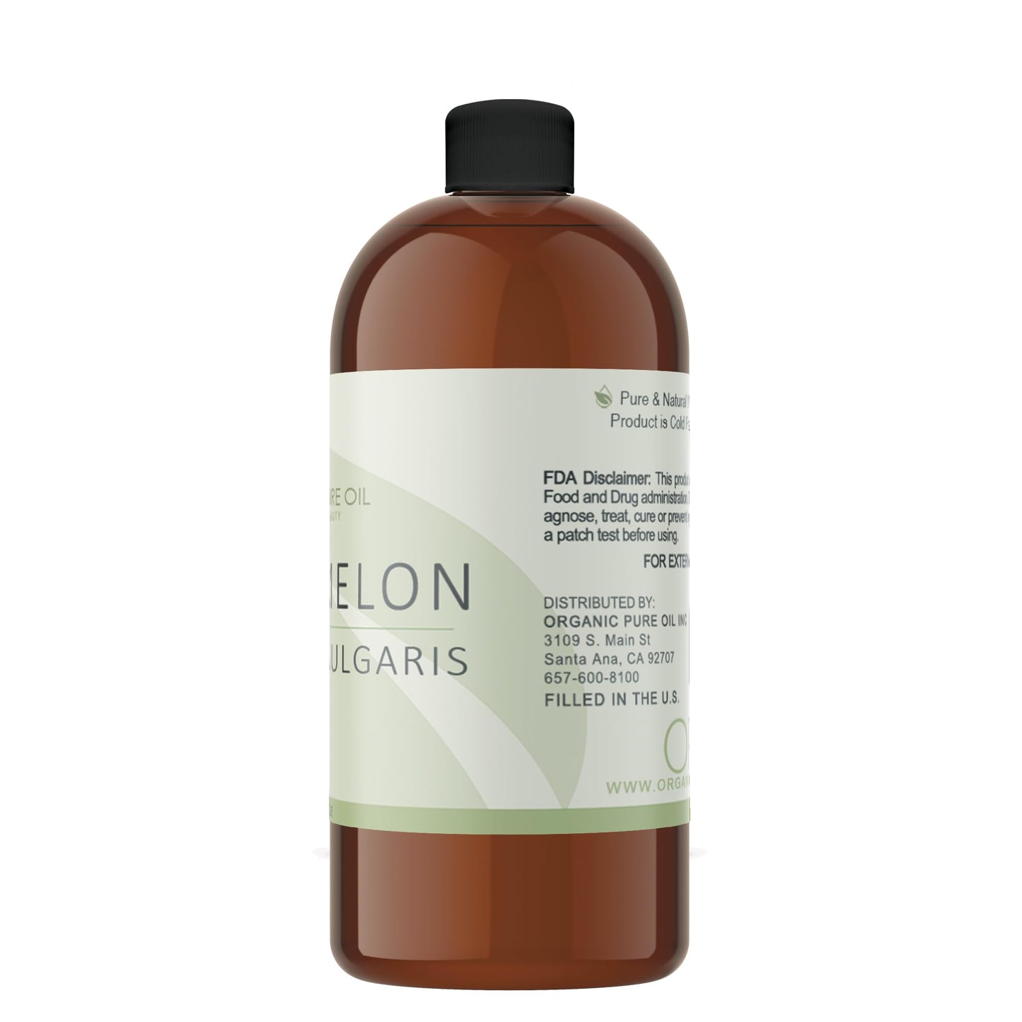 Watermelon Seed Oil - 32 oz - 100% Pure, Unrefined, All Natural, Non GMO, Bulk, Organically Sourced, Vegan, Carrier Oil for Face Scalp Hair Skin Nails