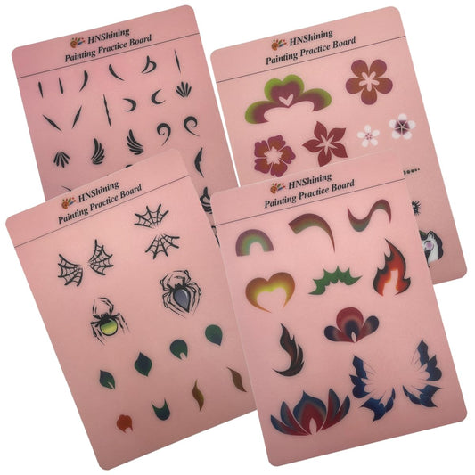 HNShining Face and Body Paint Practice Board With Various Patterns - Reusable Exercise Template and Skill Sheet