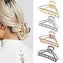 Kiddale 4 Pieces Large Metal Hair Claw Clips, Hollow Non-slip Hair Catch Jaw Clamp for Women Girls Hair Barrette for Fixing Hair