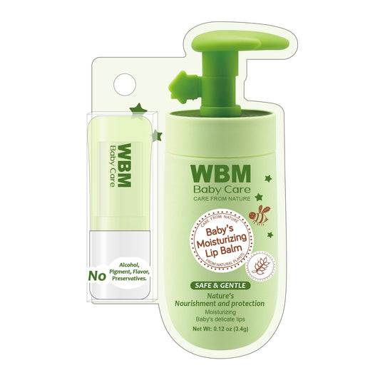 WBM Care Baby Lip Balm | Clean, Natural, and Non-Toxic Formula | Fragrance-Free Lip Care for Babies, Gentle Hydration and Protection for Delicate Lips