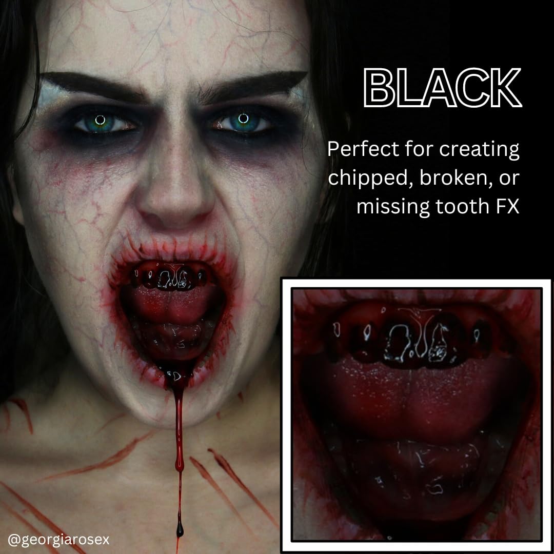 Mehron Makeup Tooth FX Black | Temporary Tooth Paint | Perfect for Creating Black Out Teeth Makeup, Rotten & Missing Teeth | SFX for Halloween