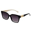 Nine West Women's Katia Sunglasses Square, Black, 55mm