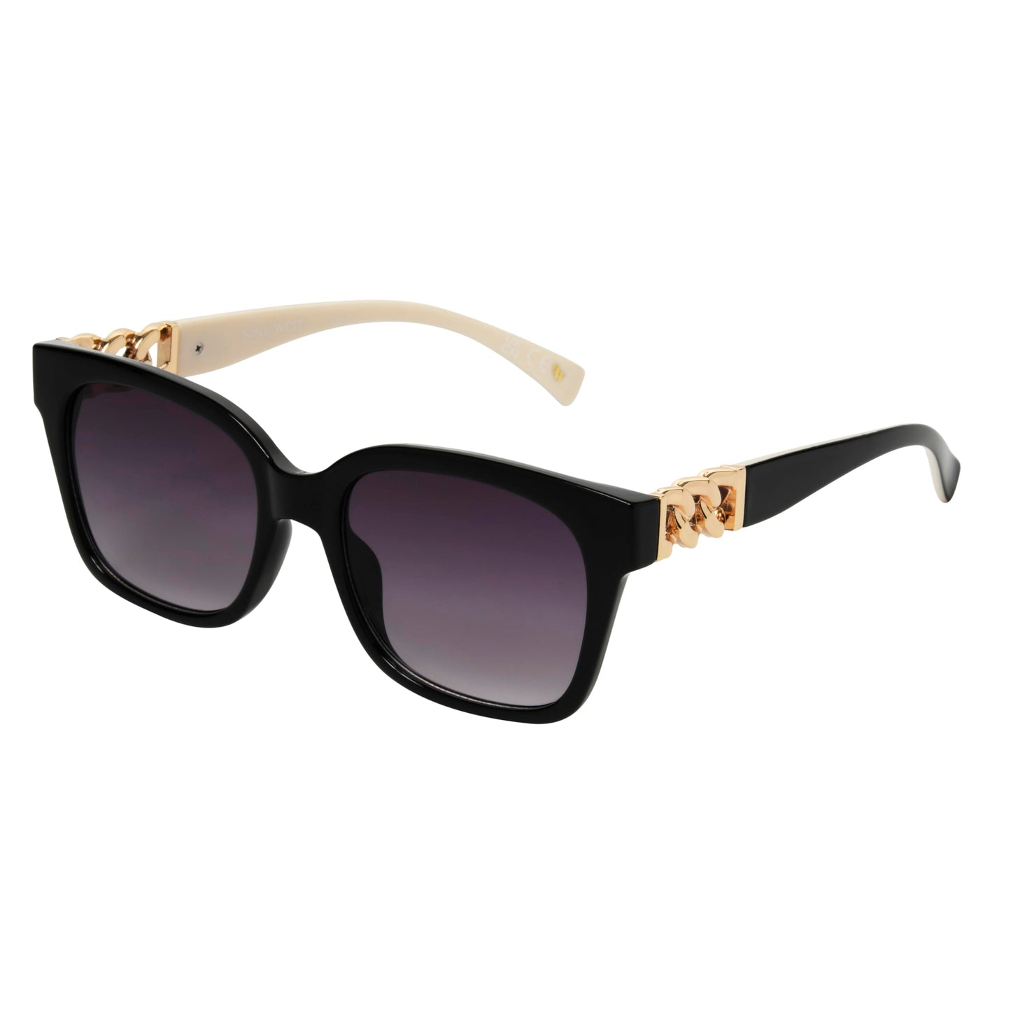 Nine West Women's Katia Sunglasses Square, Black, 55mm
