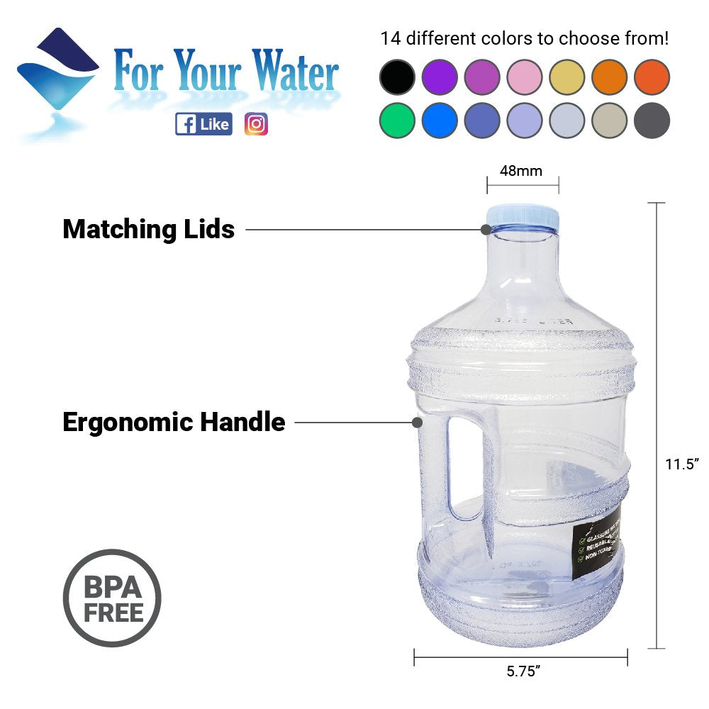 1 Gallon Leak-Proof BPA Free Reusable Plastic Drinking Water Big Mouth Bottle Jug Container with Holder Drinking Canteen