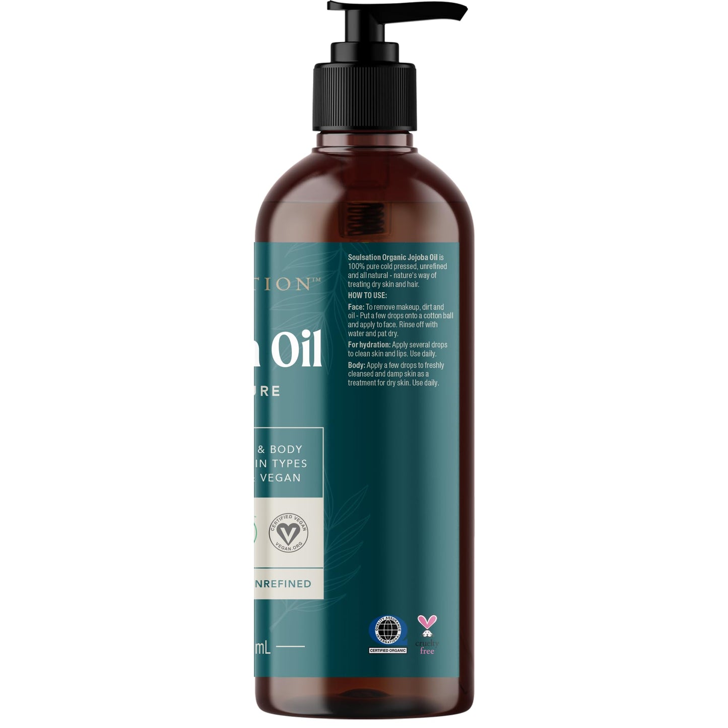 SOULSATION Non-GMO Jojoba Oil for Skin, Hair & Face | 100% Pure, Natural Cold Pressed (16oz) Beauty and Personal Care SOULSATION