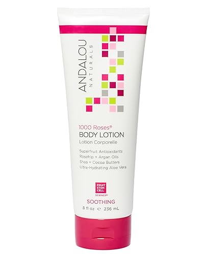 Andalou Naturals 1000 Roses Soothing Body Lotion - Improve Skin Moisture with Shea Butter & Aloe Vera - Hydrating Lotion for Dry or Sensitive Skin - 8