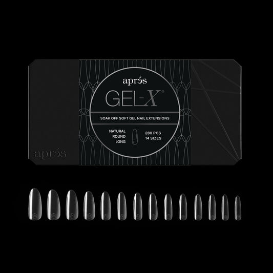 Apres Gel-X® Round Box of Nail Tips | 280 Gel-X Tips,14 Sizes 00-9 | Half-sizes Included (Natural Round Long, 280 Count) Beauty & Personal Care APRÉS