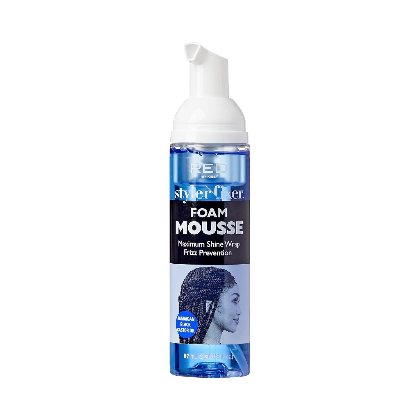 Red by Kiss Foaming Mini Travel Size Mousse, Maximum Shine Wrap Mousse, Reduce & Prevent Frizz, Define Curls, Hold Styles, Nourishes Dry & Crips Hair