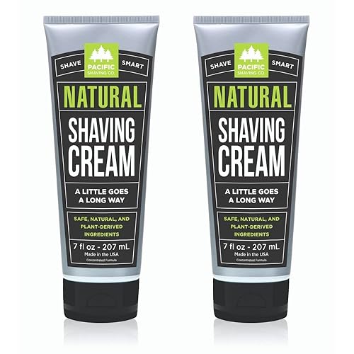 Pacific Shaving Company Natural Shaving Cream - Shea Butter + Vitamin E Shave Cream for Hydrated Sensitive Skin - Clean Formula for a Smooth