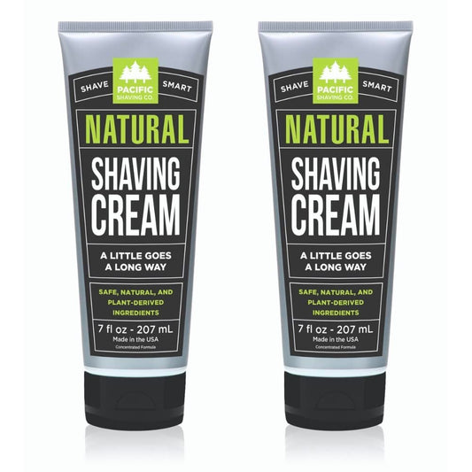 Pacific Shaving Company Natural Shaving Cream - Shea Butter + Vitamin E Shave Cream for Hydrated Sensitive Skin - Clean Formula for a Smooth
