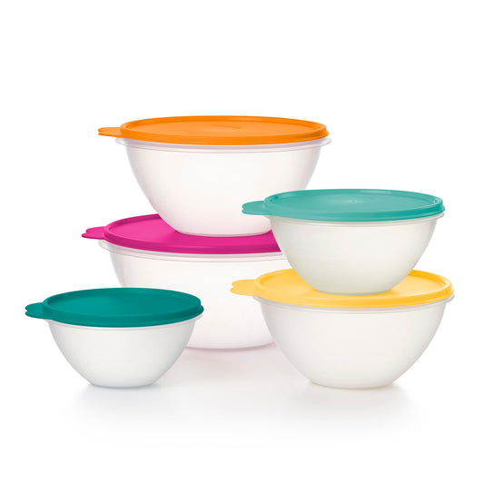 Tupperware Heritage Wonderlier 10 Piece Food Storage Bowl Set in Fauna Colors - Dishwasher Safe & BPA Free - (5 Containers + 5 Lids)