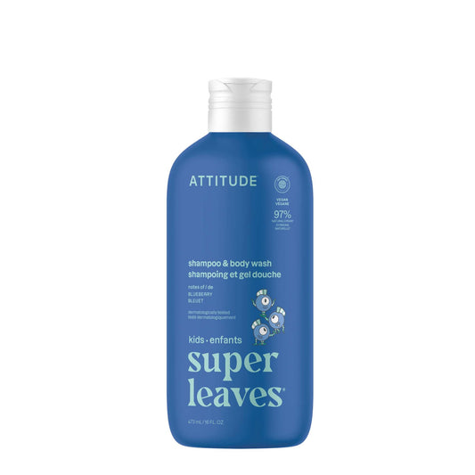 ATTITUDE Shampoo and Body Wash for Kids, EWG Verified Hair and Body Cleanser, Dermatologically Tested Soap, Plant and Mineral Based Bath Products