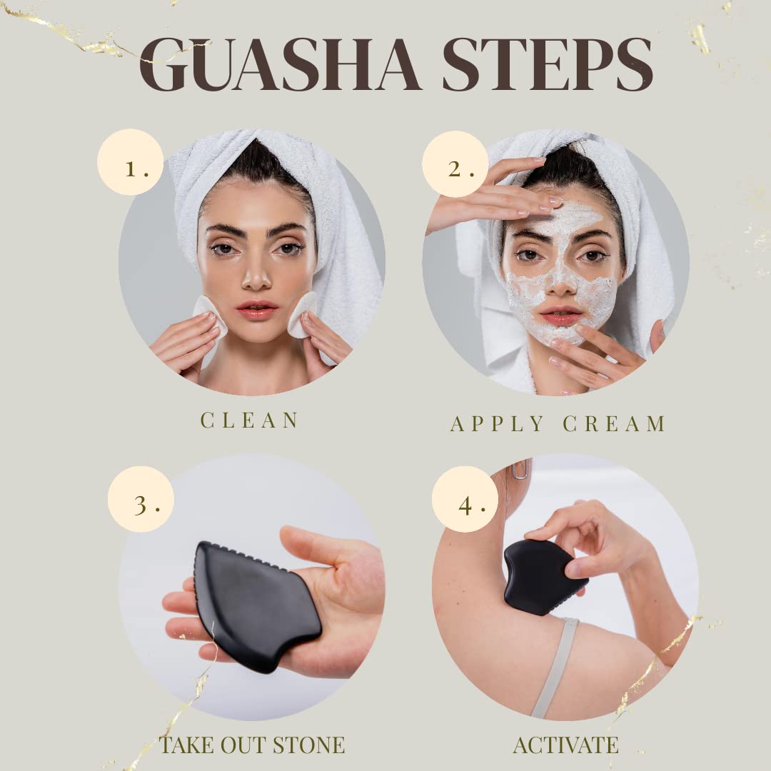 Yuanchupin Gua Sha Facial Massage Tool – BianStone Face & Body Tool for Lymphatic Drainage, Sculpting & Relaxation with Upgraded Tooth Edge