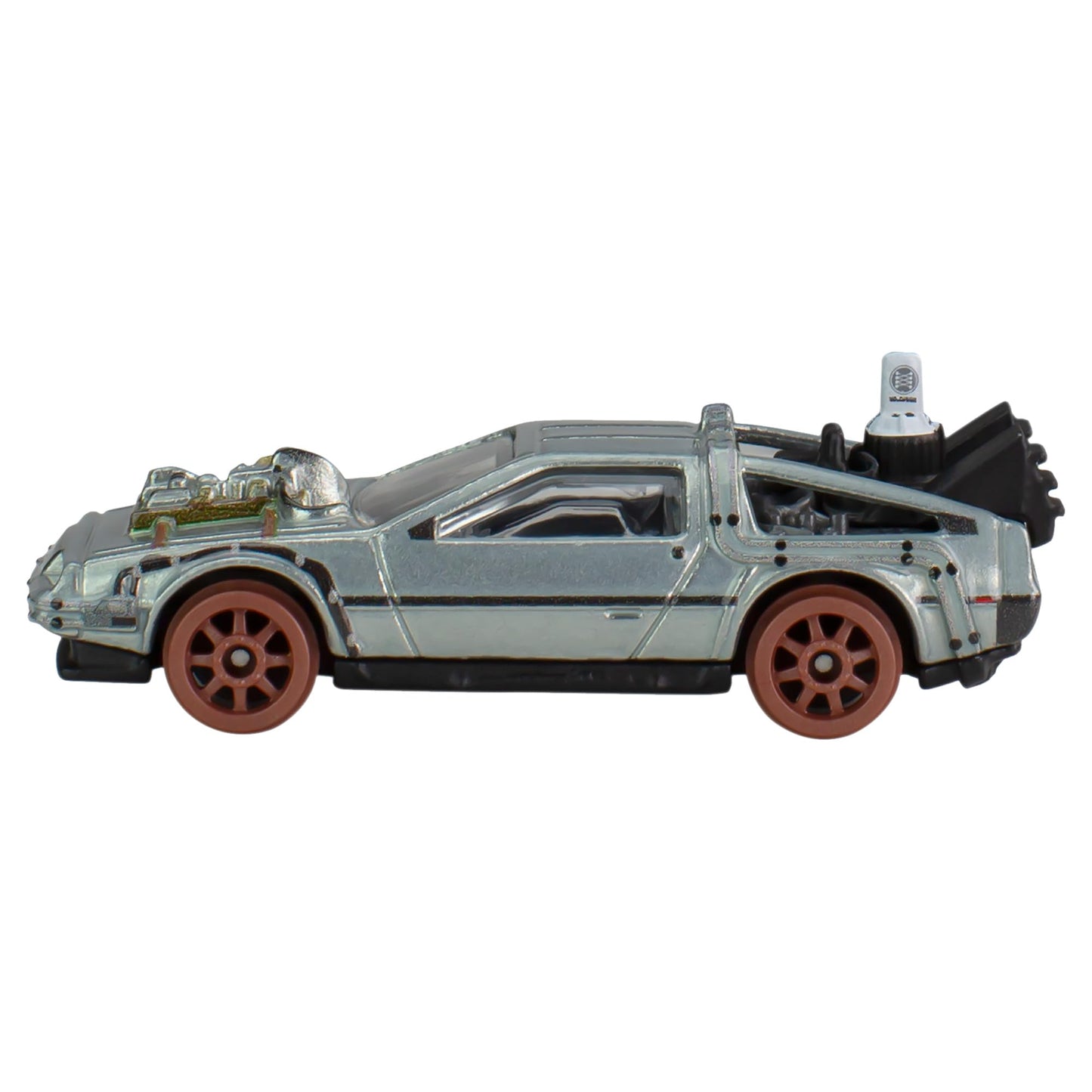 Hot Wheels Die Cast Back To The Future De Lorean 1955 Version of Rails Back to the Future - 1:64 Scale 7 cm - Premium Pop Culture, Metallic