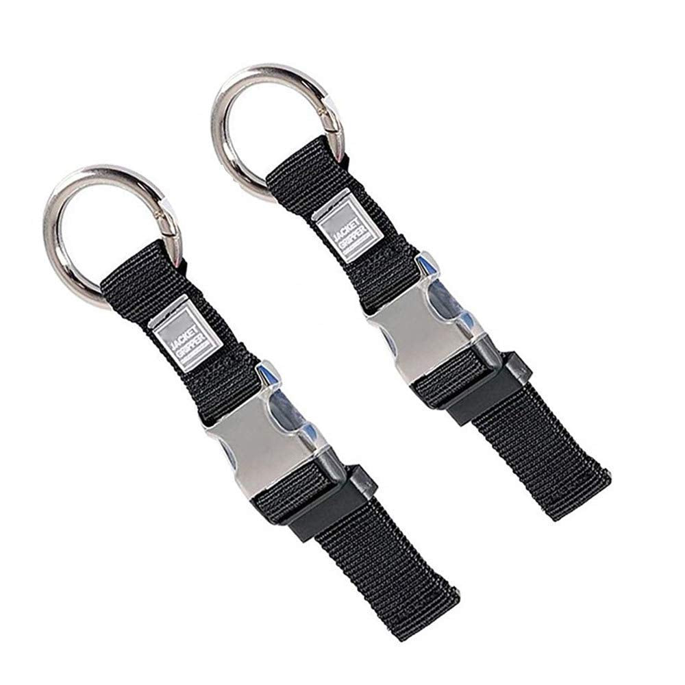 2PCS Add-a-Bag Luggage Straps – Heavy Duty Suitcase Belt Jacket Gripper for Carry-On, Extra Bags & Travel Accessories (Black)