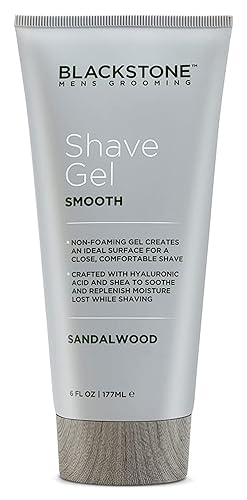 Blackstone Men's Grooming Smooth Shave Gel - Non Foaming for a Smooth Comfortable Shave - Hyaluronic Acid, Shea, Peppermint & Tea Tree - Cool, Soothe…