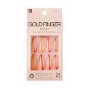 Goldfinger Trendy False Nails Kit, X-Long Coffin Design Nail, Minimal Tropical Orange & Yellow Print, Ready to Wear Gel & Manicure Stick Included Beauty & Personal Care Goldfinger