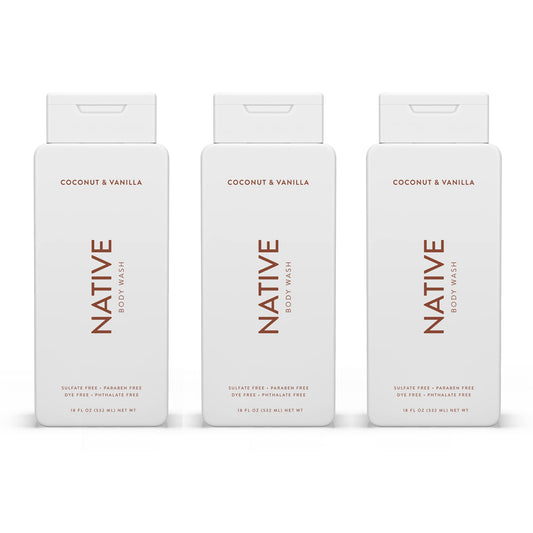 Native Body Wash Natural Body Wash for Women, Men | Sulfate Free, Paraben Free, Dye Free, with Naturally Derived Clean Ingredients Leaving Skin Soft