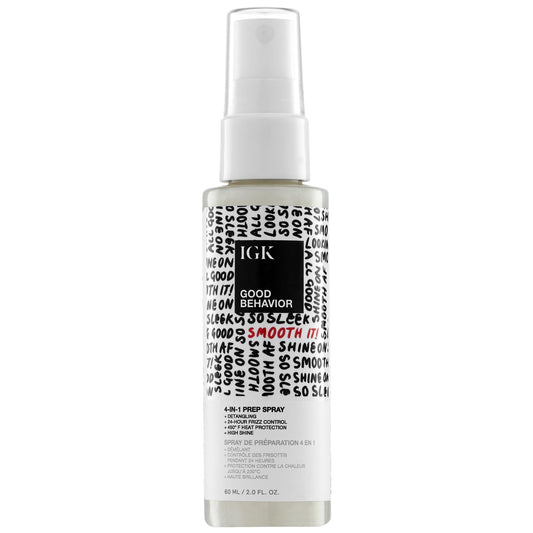 IGK GOOD BEHAVIOR 4-in-1 Prep Spray Travel | Leave In + Detangle + Heat Protectant | Vegan + Cruelty Free | 2 Oz Beauty & Personal Care IGK