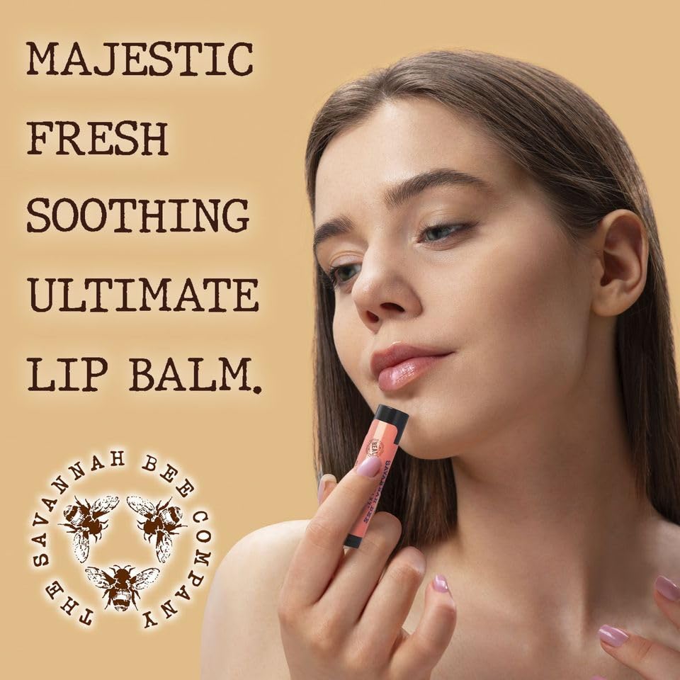 Savannah Bee Company Honey Lip Balm - Moisturizing Lip Balm for Dry and Chapped Lips - Hydrating Lip Care with Honey & Beeswax