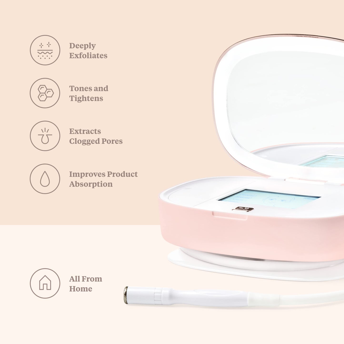 Trophy Skin UltradermMD - 3 in 1 Home Spa Microdermabrasion - Deep Skin Exfoliator Machine with Real Diamond and Pore Extractor Tips - Rejuvenate Face