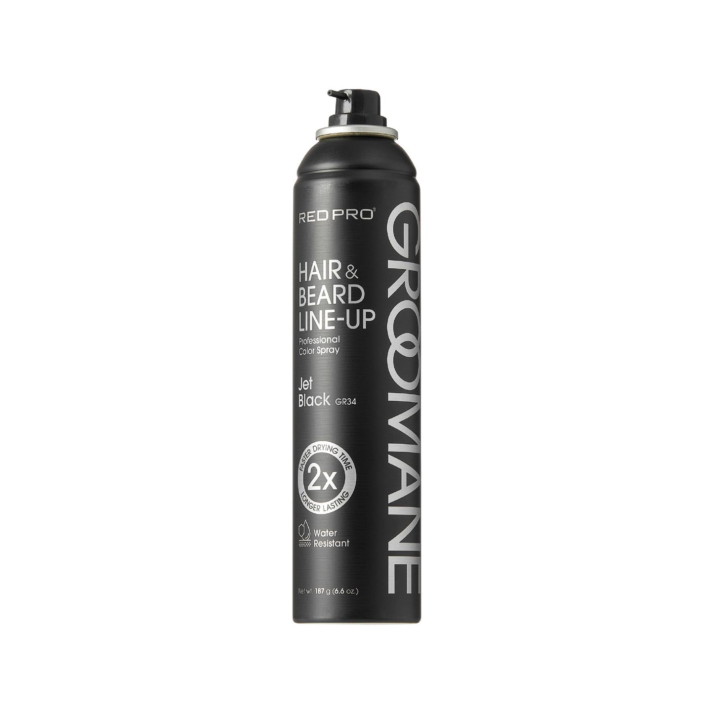 RED Pro GROOMANE Temporary Color Spray for Hair & Beard Line-Up, Barber Grade, Quick-Drying, 2X Longer-Lasting (Up to 20 Washes), Precision Nozzle, No