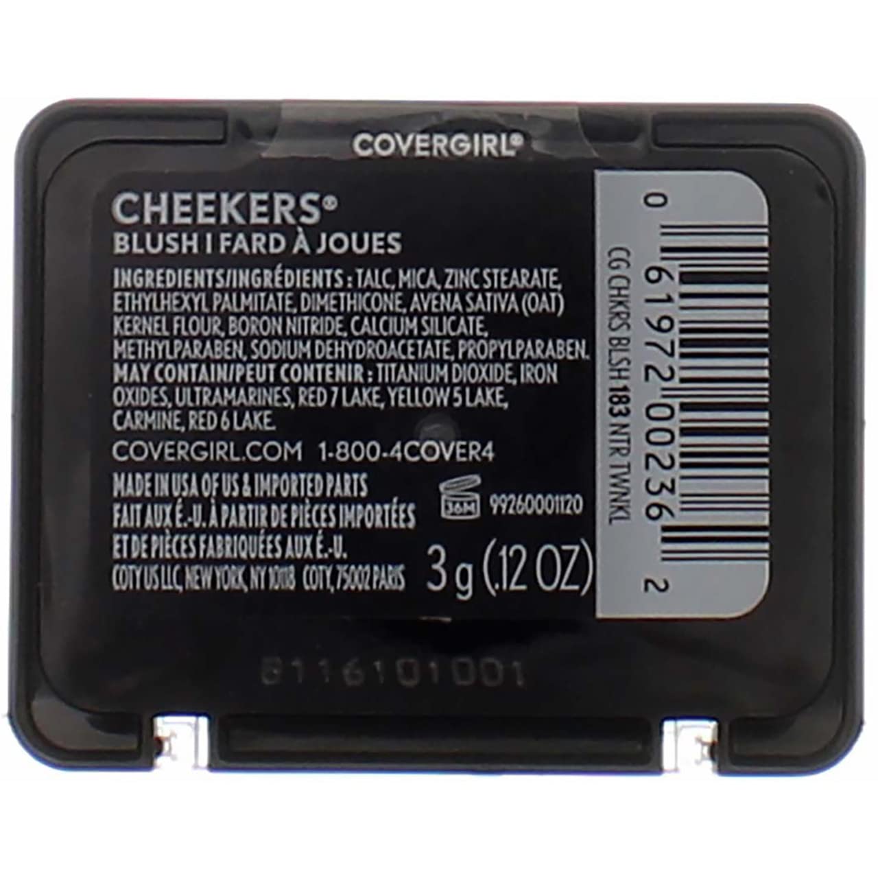 CoverGirl Natural Twinkle 183 Cheekers Blush, 0.12 Ounce -- 3 per case.