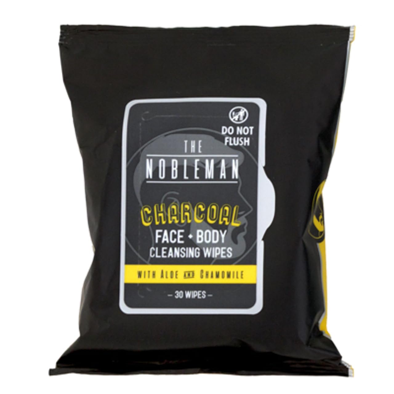 The Nobleman Face & Body Cleansing Wipes - Charcoal Cooling Refreshing Wipes with Aloe Vera, Chamomile, Grapefruit & Vitamin C, Mens Body Wipes