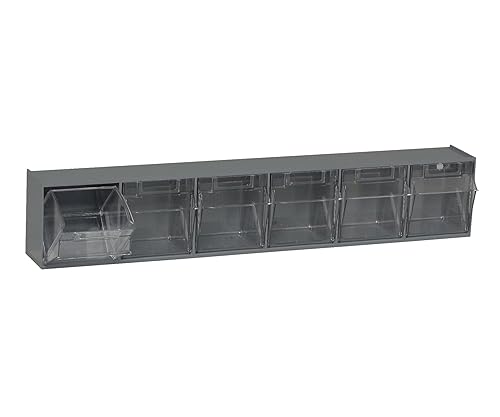 Quantum QTB306GY Gray Tip Out Bin with 6 Compartments