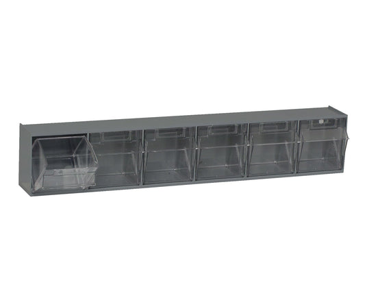 Quantum QTB306GY Gray Tip Out Bin with 6 Compartments