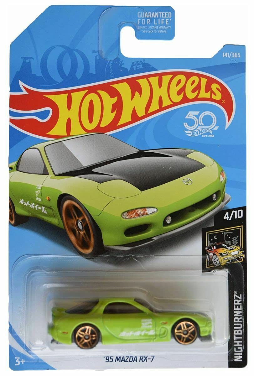 Hot Wheels 95 Mazda RX-7 Green 141/365 50th Anniversary 4/10